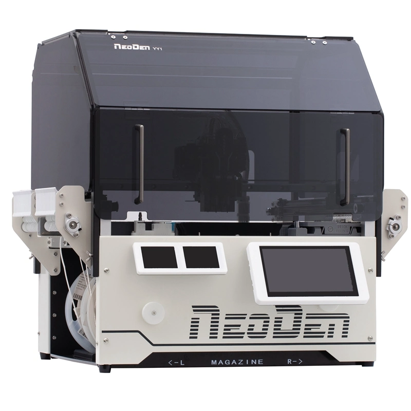 Small Cost 2-Nozzle-Head SMT Prototype Pick and Place Machine (NeoDen YY1) with Nozzle Changer Station and Support Big Aluminum Cap, BGA Placement